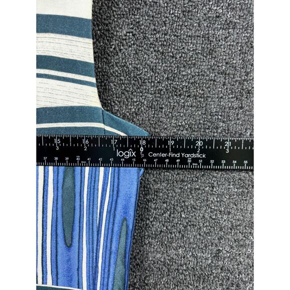 Tory Burch  Silk Sheath Dress Womens Sz 6 Ivory Blue Geometric Print Sleeveless - Picture 7 of 7